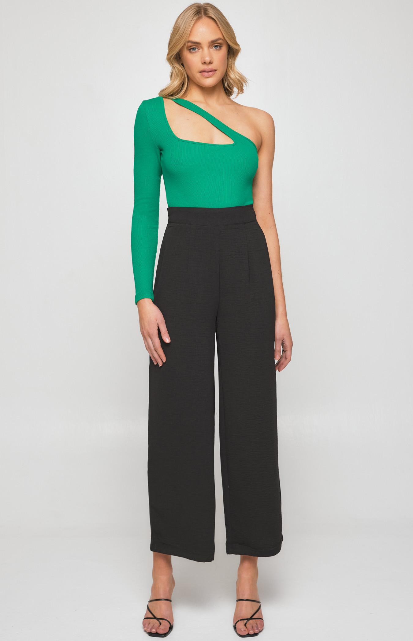 Textured Wide Leg Pants (SPA362A)