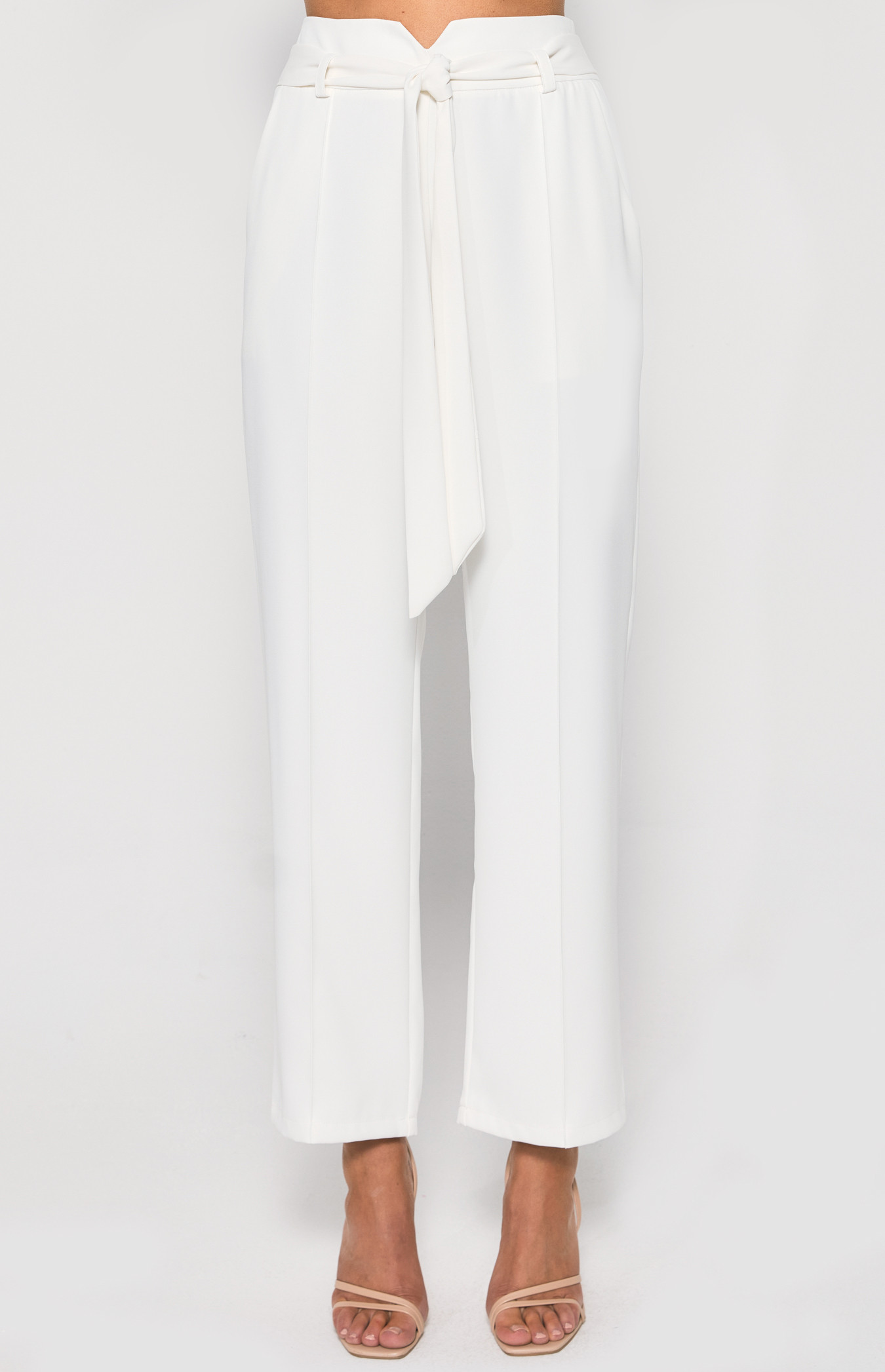 V Waist Detail Pants with Front Seam Details (SPA437A)